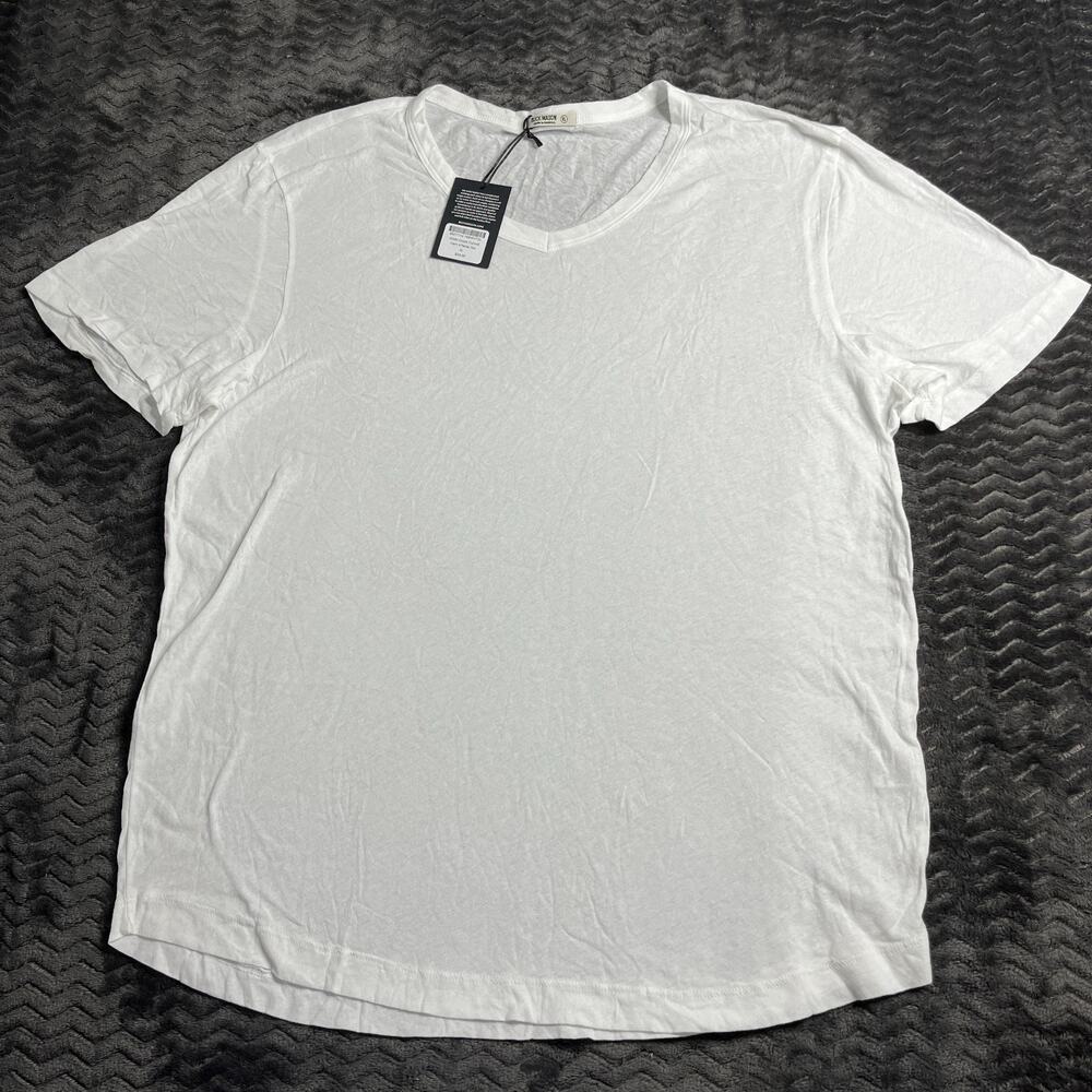Buck Mason XL Mens White Costa Curved Hem 100% Cotton Crewneck Tee NWT